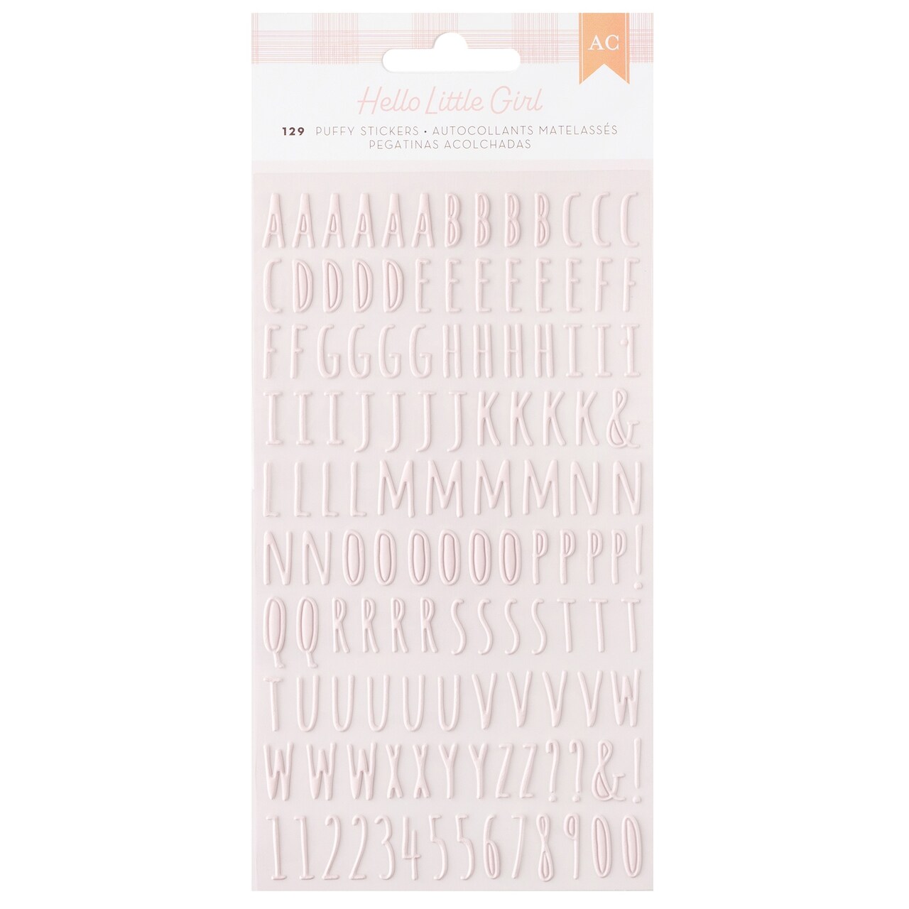 American Crafts Hello Little Girl Puffy Stickers 129/Pkg-Alpha